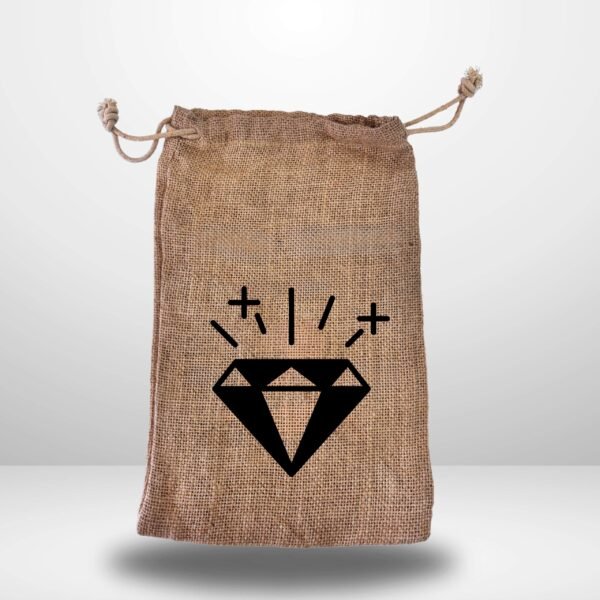 Diamond Print Jute Drawstring Pouch